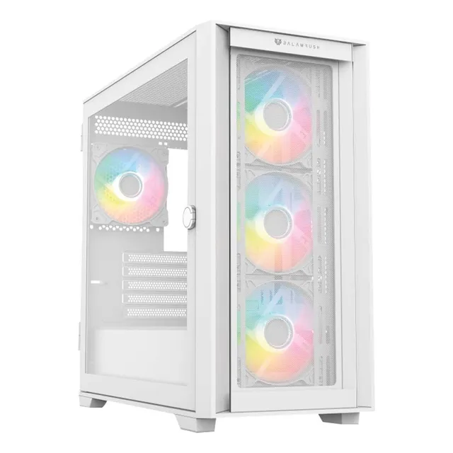Gabinete Gamer Balam Rush Carbono Twin Mate 6000 M-atx Mini Torre 4 Fan Argb Cristal Frente Intercambiable Usb-c Blanco Br-938822