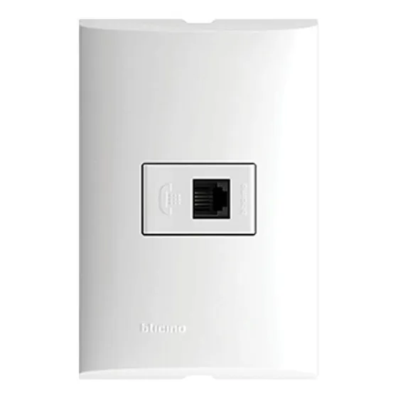 Conector Para Teléfono 4 Hilos Rj11 Blanco Con Placa Forza
