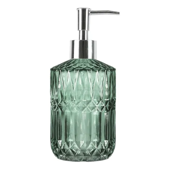 Botella Dispensador De Jabón Líquido 450 Ml Verde De Vidrio