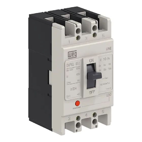 Breaker Industrial Totalizador Weg 3 Polos 40a Dwp63l-40-3