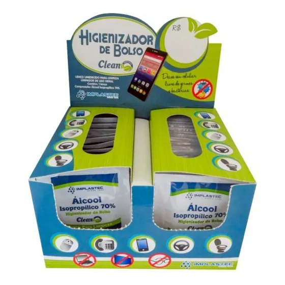 Higienizador De Bolso Implastec Alcool Isopropilico 70%