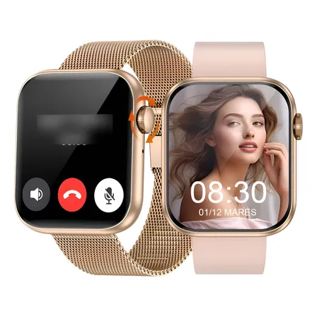 Relógios Inteligentes Feminino Smartwatch Esportivo Original Rosa Ouro Pulseira Milanesapulseira De Silicone Rosa Ouro Rosa Ouro