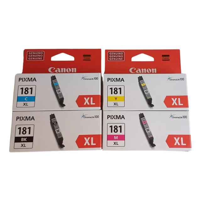 Pack 4 Tintas Canon 181 Xl Original Negro Y Colores Ts701