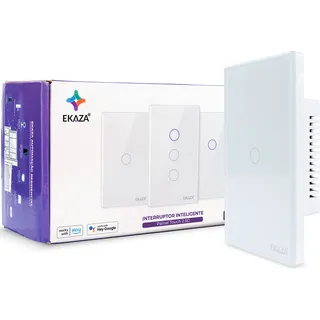Interruptor Inteligente Wifi Ekaza 31528 1 BotĂŁo Touch Tuya Smart Life Alexa Google Smart 127/220v Branco Ekat-t307 Interruptor Inteligente Wifi Ekaza 31528 1 BotĂŁo Touch Tuya Smart Life Alexa Google Smart 127/220v Branco Ekat-t307