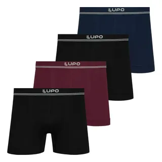 Lupo Kit 4 Cuecas Boxer Lupo Poliamida Sem Costura Box Original