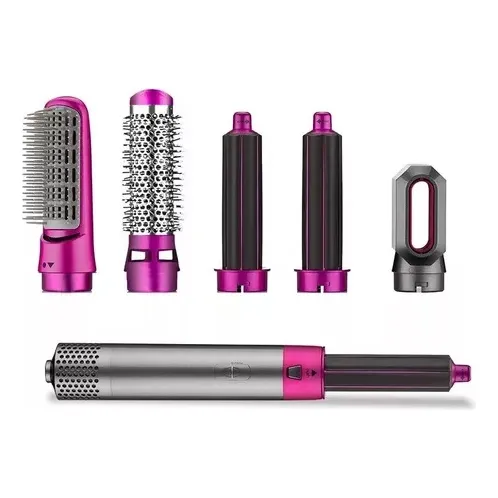 Cepillo Secador 5 En 1 + Tenaza Rizadora Multifuncional Set