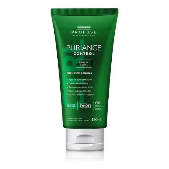 Limpeza Facial Puriance Control Profuse 150ml Momento de aplicação Dia/Noite Tipo de pele Todo tipo de pele