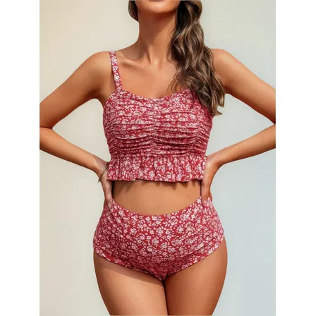Traje De Baño Maternal Mujer/dos Piezas /tiro Alto