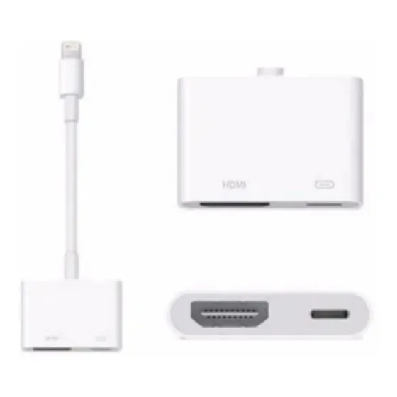 Adaptador digital Lightning Av para iPhone iPad iPod On TV, color blanco