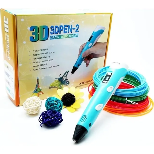 Lapiz Boligrafo Impresora 3d + Pack 3x5 Mts Filamentos