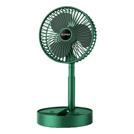 Ventilador Mini Plegable Recargable Usb 36 Cm Verde Oscuro 3