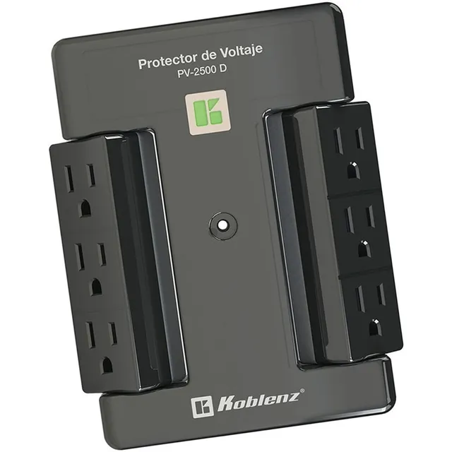 Protector De Voltaje Koblenz P/ Pantallas Pv-2500d Color Negro Contacto con Giro, Sin cable