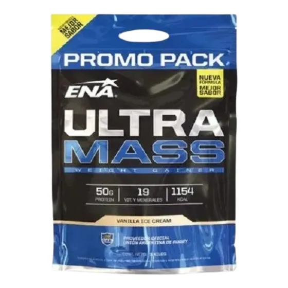 Ultra Mass Ena 3kg Ganador De Peso Proteina Sabor Vainilla