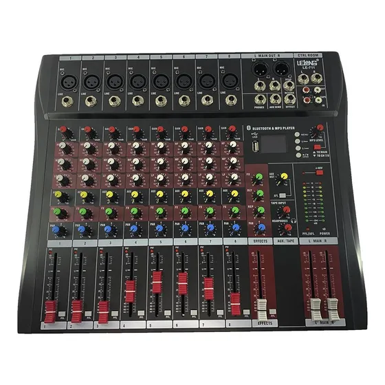 Mesa De Som 8 Canais Com Usb E Bluetooth Le 711