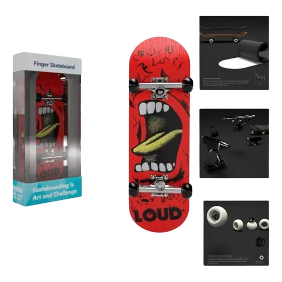 Skate De Dedo Profissional Fingerboard Com Rolamento E Arte