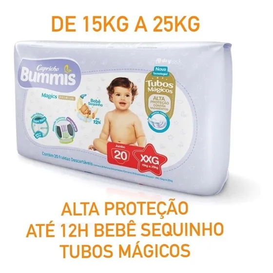 Fralda Capricho Bummis Magics Premium Jumbo Xxg Tamanho Extra extra grande (XXG)