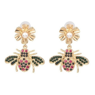 Aretes De Abeja Con Perla Excelente Calidad Aretes De Abeja Con Perla Excelente Calidad