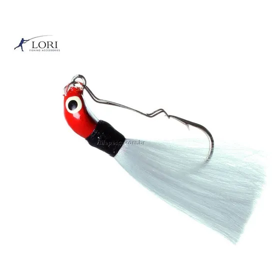 Isca Artificial Lori Jig Xuxinha Anti Enrosco - 12gr Cor Vermelha Rabo Branco