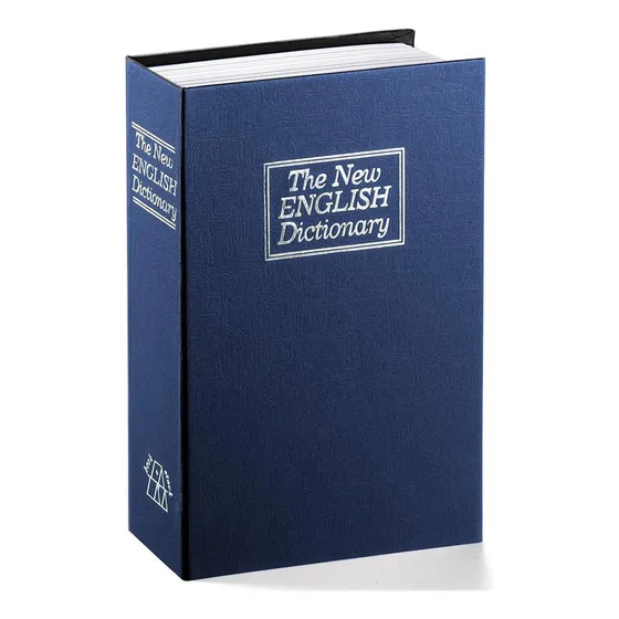 Caja Fuerte Libro Simulada Cofre Porta Valores 24cmx16cmx6cm Color Azul