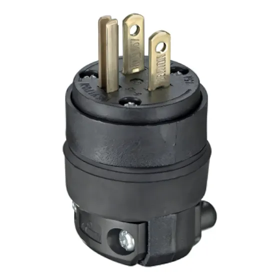 Clavija De Hule Uso Rudo Negra 515pr-000 Leviton Color Negro