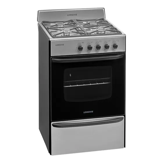 Cocina A Gas Longvie 13231xf 56cm Inox Cajón Parrilla Color Acero inoxidable