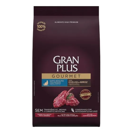 Gran Plus Gourmet Gato Adulto Castrado Cordero Y Arroz 10 Kg