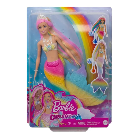 Barbie Dreamtopia Sereia Princesa Mágica Muda De Cor Mattel