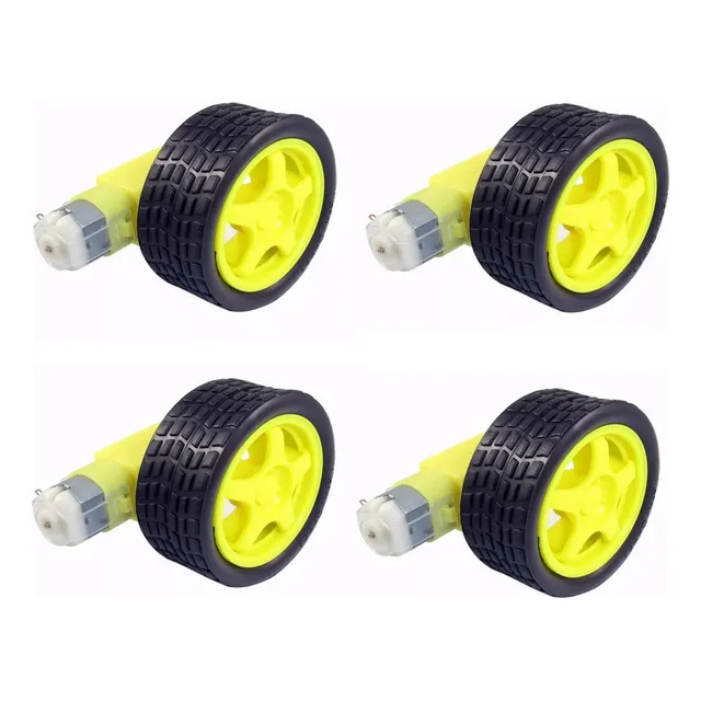 Motor Caja Reductora Con Rueda De Goma (pack X4)