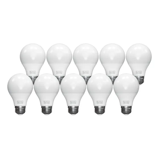 Lampara Led 9w Pack X10 A60 Fría / Cálida Black + Decker