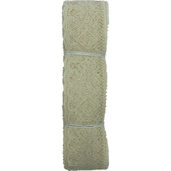 Encaje Blonda Para Decorar Prendas Modelo 3074 Pza 50 Metros