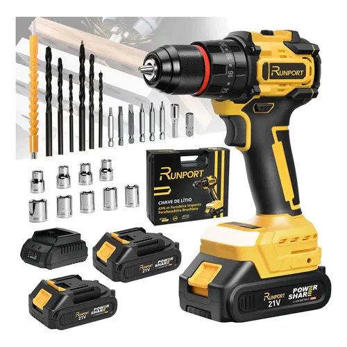 Parafusadeira Furadeira De Impacto Brushless Profissional Eletrica
