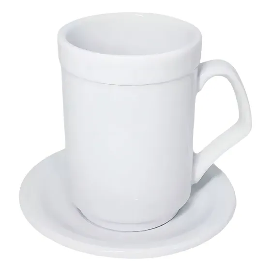 6 Jarrito Café Con Plato 120ml Tsuji Art.450 Porcelana Color Blanco