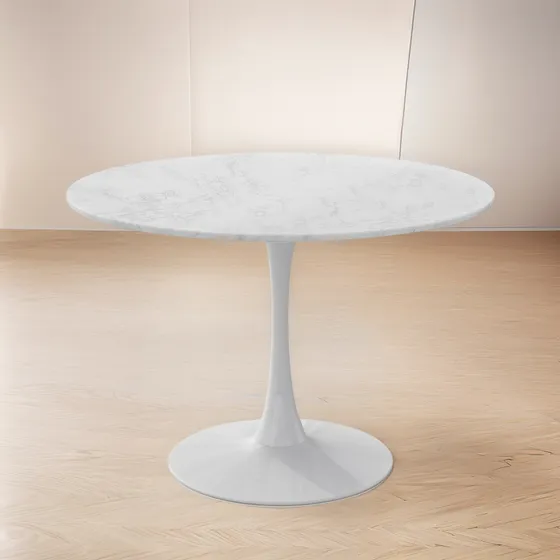 Mesa Redonda Tulip Simil Mármol Autoadhesivo 100 Cm