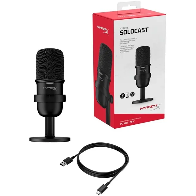 Hyperx Solocast Micrófono De Condensador Usb Gaming Quadcast