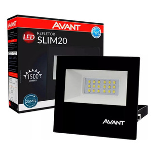 Refletor Led Slim 20w 6500k Branco Frio Ip65 A Prova D'água Preto Cod: 259201375 Avant Refletor Led Slim 20w 6500k Branco Frio Ip65 A Prova D'água Preto Cod: 259201375 Avant