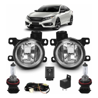 Kit Farol Milha Auxiliar New Civic 15 16 + Par Lâmpada H11 Kit Farol Milha Auxiliar New Civic 15 16 + Par Lâmpada H11