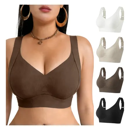 Paquete De 4 Brassieres Push-up Sin Varillas - Cómodos