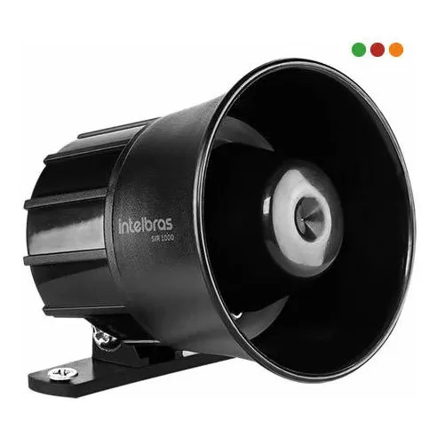 Sirena Alarma Intelbras Sir1000 Negra 105db 1 Tono Anti-uv