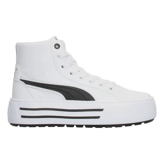Tenis Dama Puma Kaia 2.0 Mid Sl Blanco Con Negro Plataforma Tipo Botín Moderno De Moda Urbano Mujer