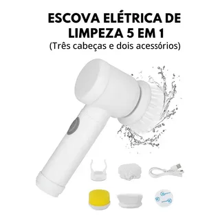 Escova Elétrica De Limpezarecarregável Usb 5 Em 1 Ou 7 Em 1 Hlq 01 5 Em 1