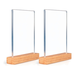 Set De 2 Porta Hojas Menus Base Madera Carta Set De 2 Porta Hojas Menus Base Madera Carta