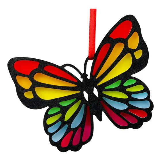 Adorno Navidad Mariposa Arcoiris 2023 3.6  Brillante Para