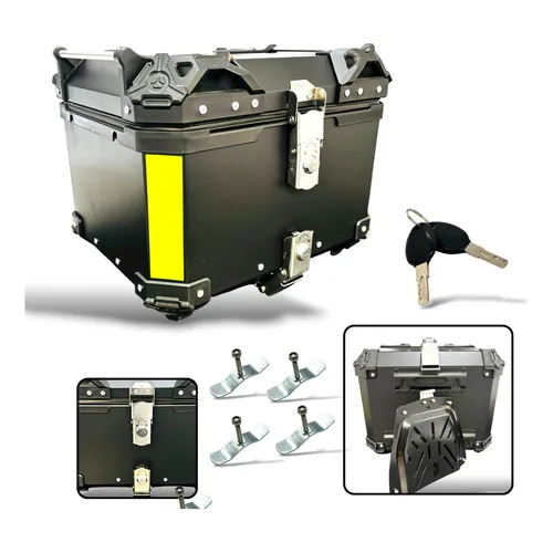 Baú Traseiro GP Tech 45L ABS Preto Motocicleta Case IP68 Antifurto