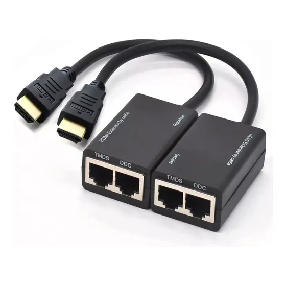 Extensor Hdmi 30m Por Cable Utp Red Rj45 1080p