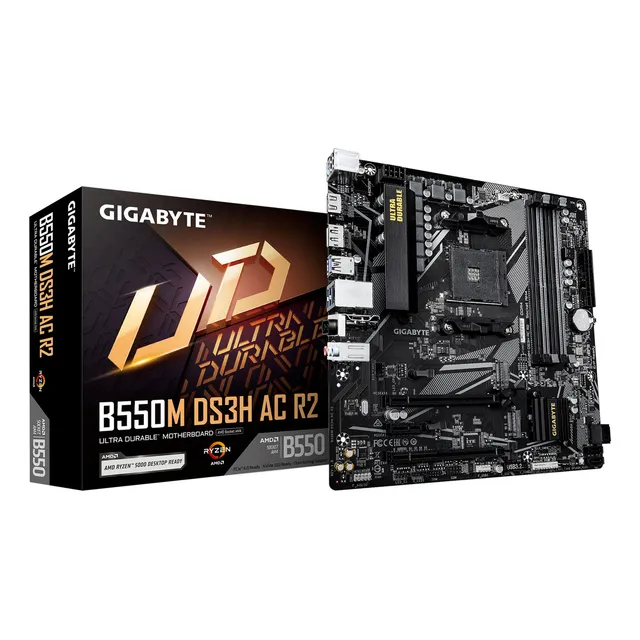 Tarjeta Madre Gigabyte B550m Ds3h Ac R2 Socket Am4 Color Negro