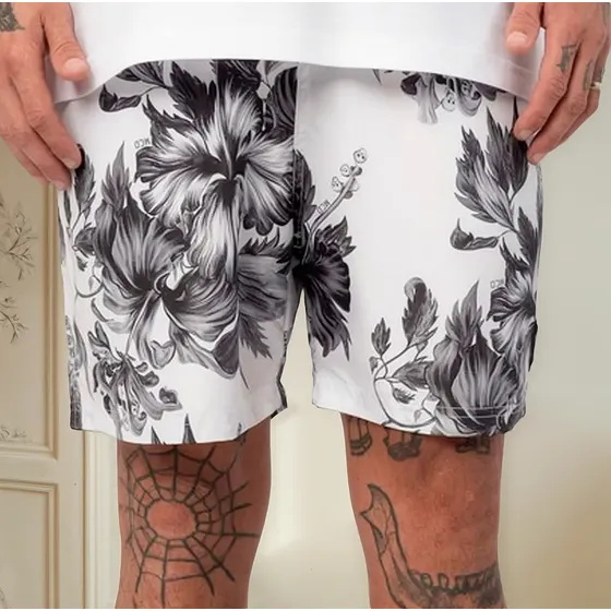 Shorts Mcd Utility Hibiscus Original - Branco