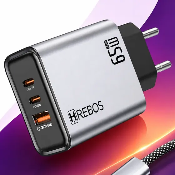 Carregador Turbo 65w Usb C Compatível iPhone Samsung 1 Metro