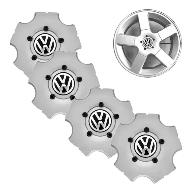 Jogo 04 Pçs Calota Central Miolo  Vw Saveiro Tsi Gol Parati 