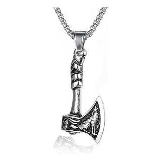 Collar Hacha De Lobo Vikingo Escandinavo, Hombre Collar Hacha De Lobo Vikingo Escandinavo, Hombre