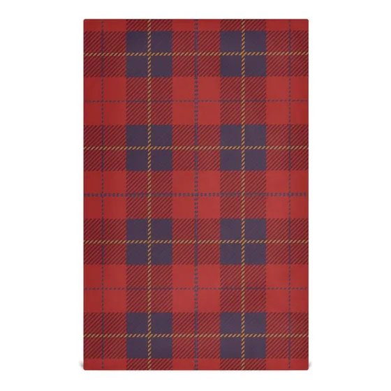 4 Toalla Cocina Estampado Tartan Rojo Costura Mano 18